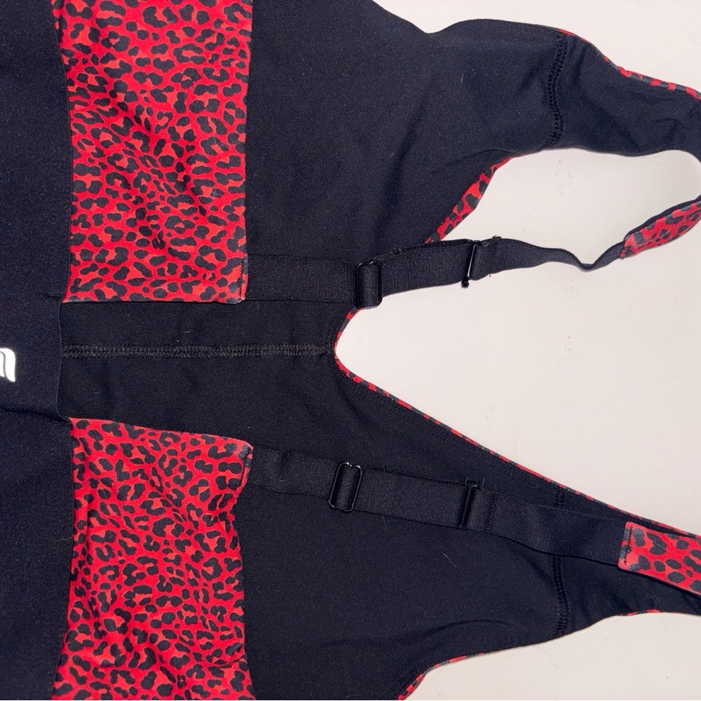 Fabletics Red And Black Patterned Bralette - image 3